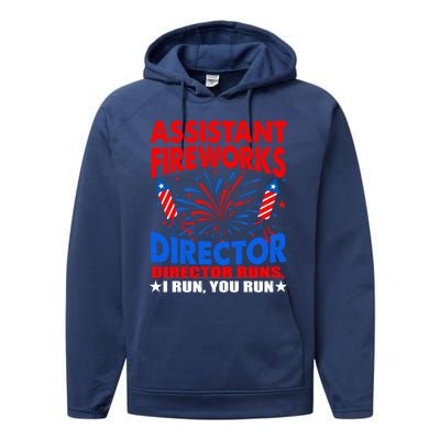 July 4th Usa Independence Day Assistant Fireworks Director Gift Performance Fleece Hoodie