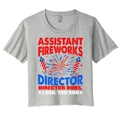 July 4th Usa Independence Day Assistant Fireworks Director Gift Women's Crop Top Tee