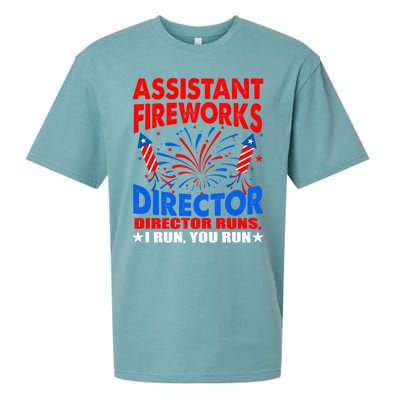 July 4th Usa Independence Day Assistant Fireworks Director Gift Sueded Cloud Jersey T-Shirt