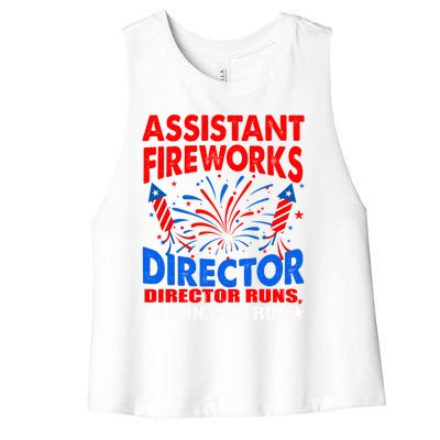 July 4th Usa Independence Day Assistant Fireworks Director Gift Women's Racerback Cropped Tank