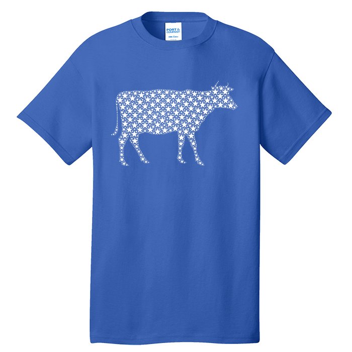 July 4th Usa American Flag Stars Patriotic Animal Cow Gift Tall T-Shirt