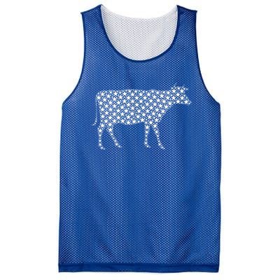 July 4th Usa American Flag Stars Patriotic Animal Cow Gift Mesh Reversible Basketball Jersey Tank