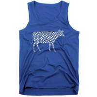 July 4th Usa American Flag Stars Patriotic Animal Cow Gift Tank Top