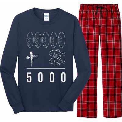 Jesus 5 Breads 2 Fishes 5000 Chosen Against Long Sleeve Pajama Set