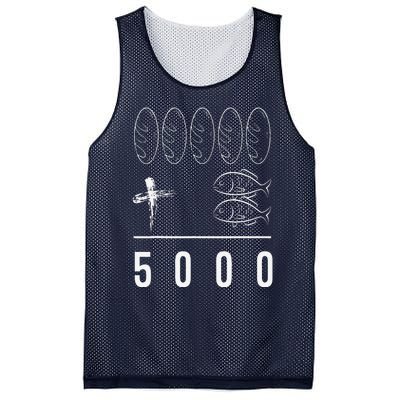 Jesus 5 Breads 2 Fishes 5000 Chosen Against Mesh Reversible Basketball Jersey Tank