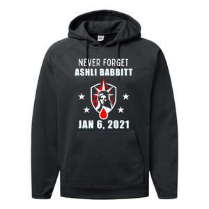 January 6 Conservative Justice For Ashli Babbitt Performance Fleece Hoodie