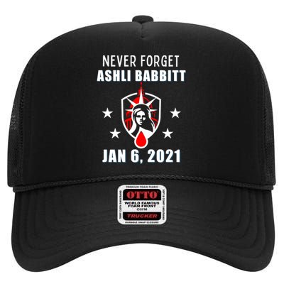 January 6 Conservative Justice For Ashli Babbitt High Crown Mesh Back Trucker Hat