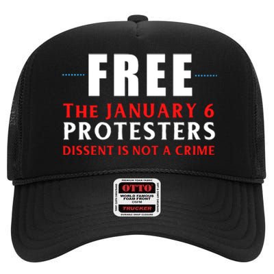 January 6 Conservative Anti Biden Free Speech High Crown Mesh Back Trucker Hat