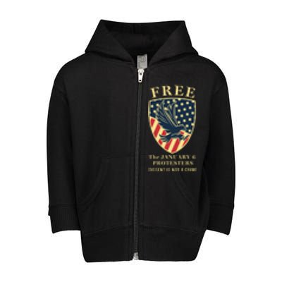 January 6 Conservative Anti Biden Free Speech Toddler Zip Fleece Hoodie