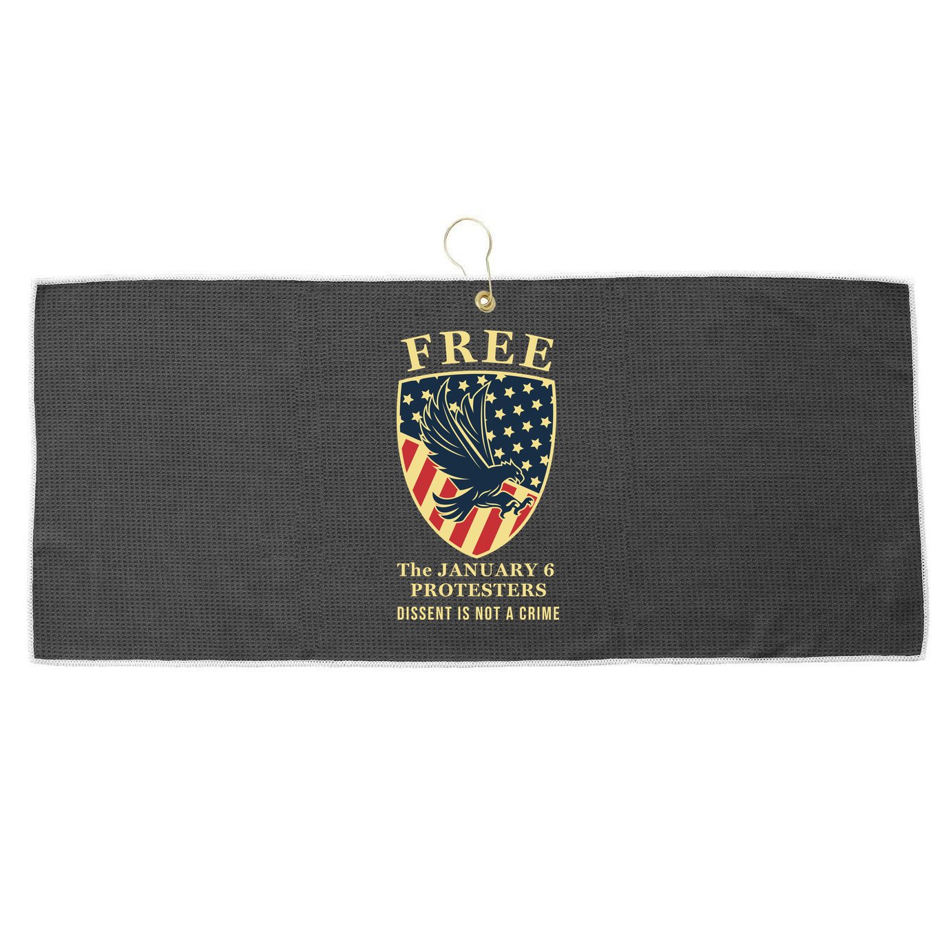 January 6 Conservative Anti Biden Free Speech Large Microfiber Waffle Golf Towel