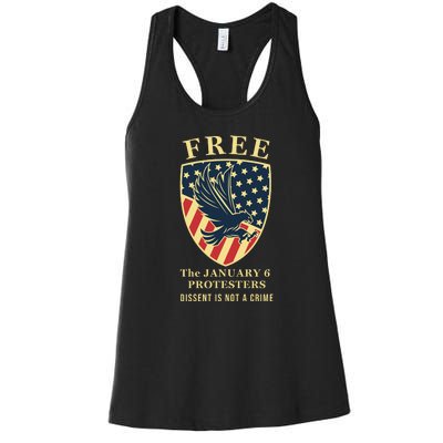 January 6 Conservative Anti Biden Free Speech Women's Racerback Tank