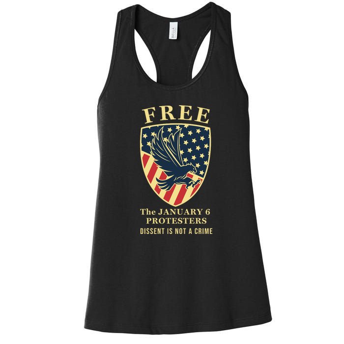 January 6 Conservative Anti Biden Free Speech Women's Racerback Tank