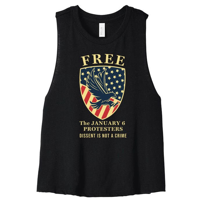 January 6 Conservative Anti Biden Free Speech Women's Racerback Cropped Tank