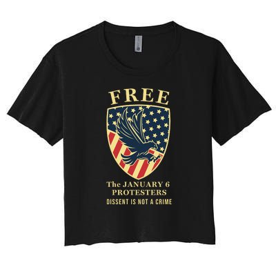 January 6 Conservative Anti Biden Free Speech Women's Crop Top Tee