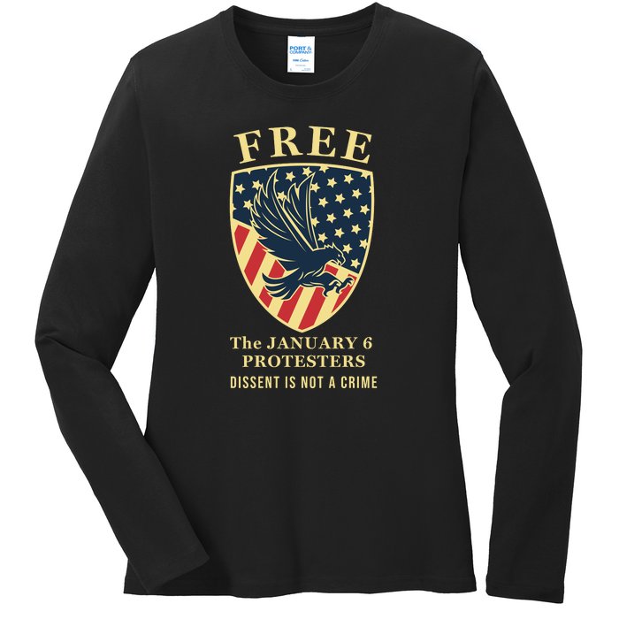 January 6 Conservative Anti Biden Free Speech Ladies Long Sleeve Shirt