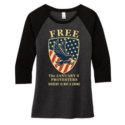 January 6 Conservative Anti Biden Free Speech Women's Tri-Blend 3/4-Sleeve Raglan Shirt