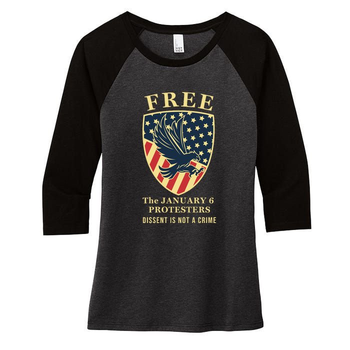 January 6 Conservative Anti Biden Free Speech Women's Tri-Blend 3/4-Sleeve Raglan Shirt