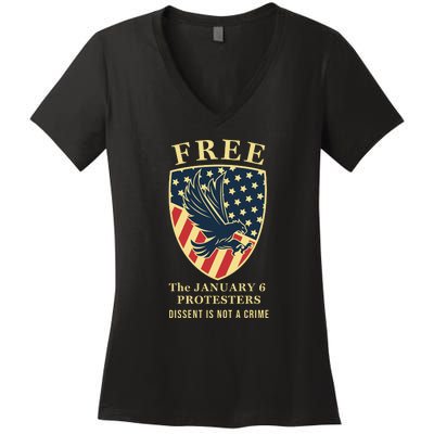 January 6 Conservative Anti Biden Free Speech Women's V-Neck T-Shirt