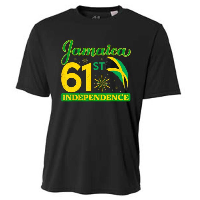 Jamaica 61st Independence Day Celebration Jamaican Flag Cooling Performance Crew T-Shirt