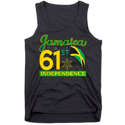 Jamaica 61st Independence Day Celebration Jamaican Flag Tank Top