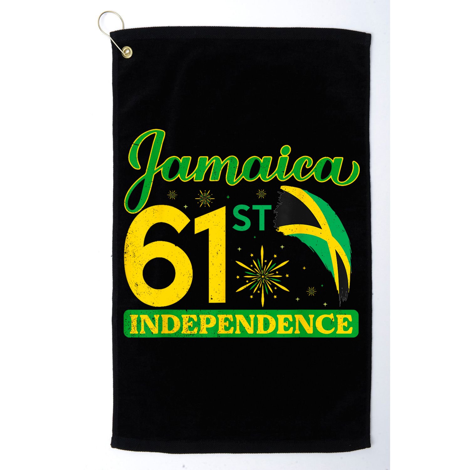 Jamaica 61st Independence Day Celebration Jamaican Flag Golf Towel