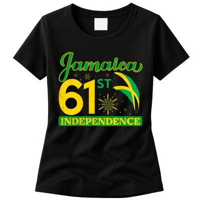 Jamaica 61st Independence Day Celebration Jamaican Flag Womens T-Shirt