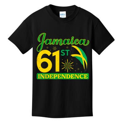 Jamaica 61st Independence Day Celebration Jamaican Flag Kids T-Shirt