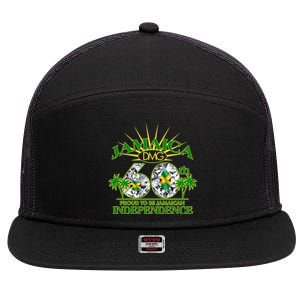 Jamaica 60th Independence Proud To Be Jamaican 7 Panel Mesh Trucker Snapback Hat