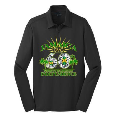 Jamaica 60th Independence Proud To Be Jamaican Silk Touch Performance Long Sleeve Polo