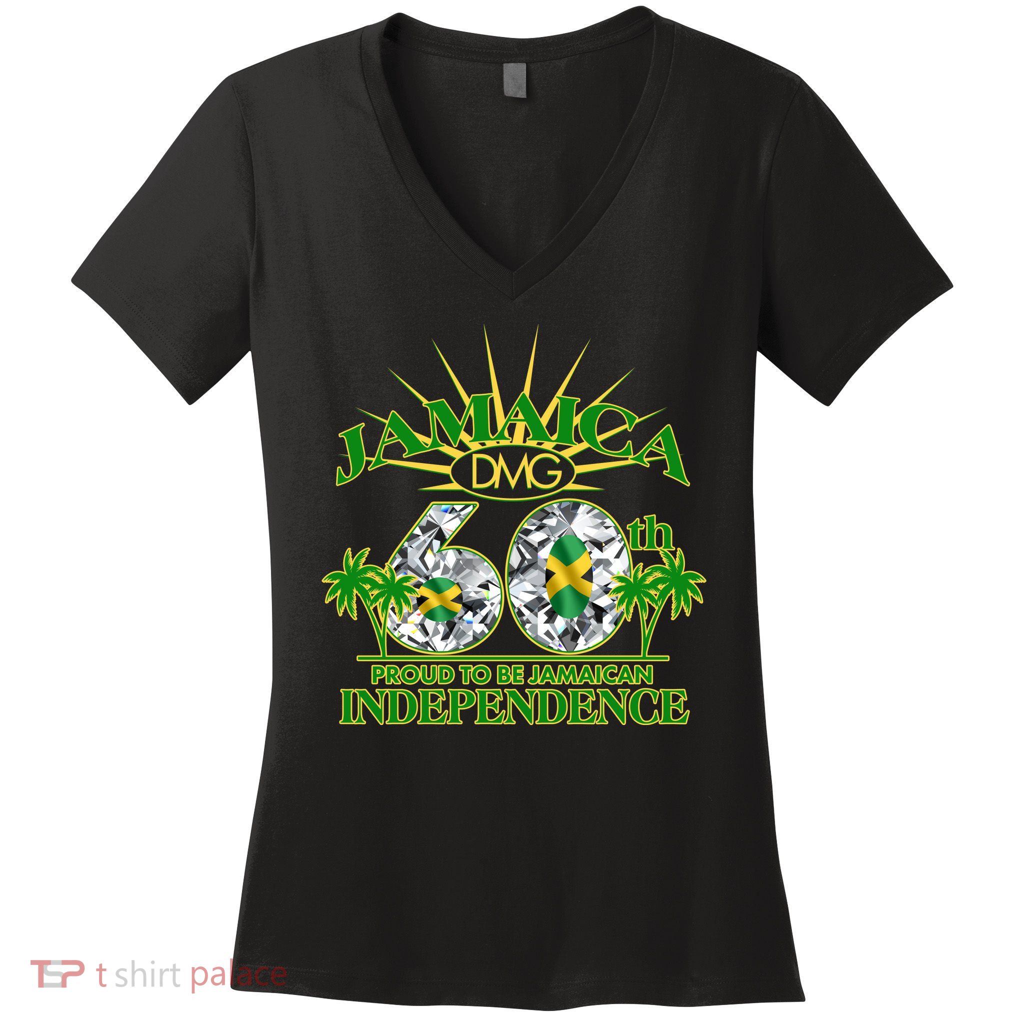 Jamaica 60th Independence Proud To Be Jamaican Women's V-Neck T-Shirt