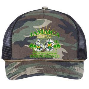 Jamaica 60th Independence Proud To Be Jamaican Retro Rope Trucker Hat Cap