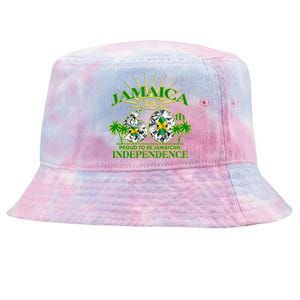 Jamaica 60th Independence Proud To Be Jamaican Tie-Dyed Bucket Hat