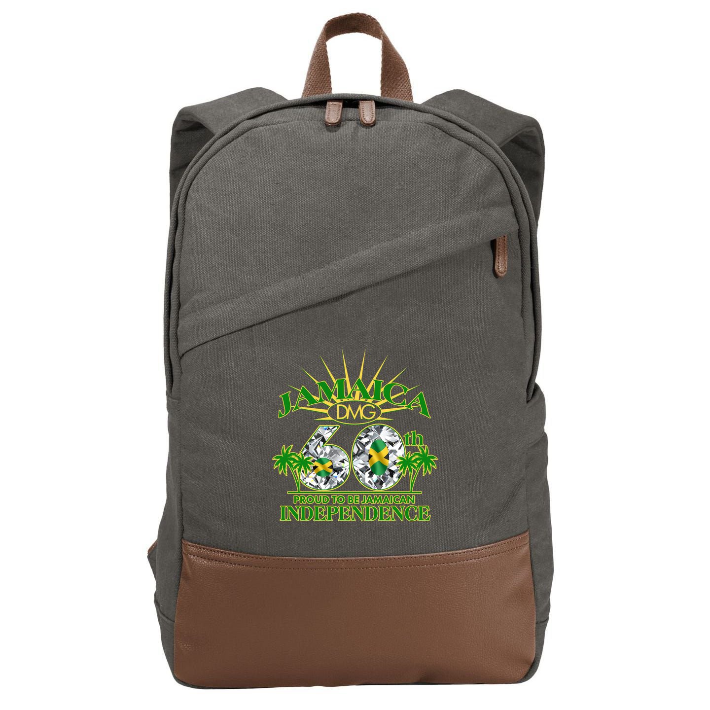 Jamaica 60th Independence Proud To Be Jamaican Cotton Canvas Backpack