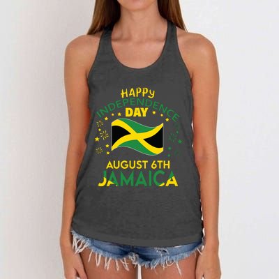 Jamaica 62nd Independence Day Jamaican Pride Jamaica Flag Women's Knotted Racerback Tank