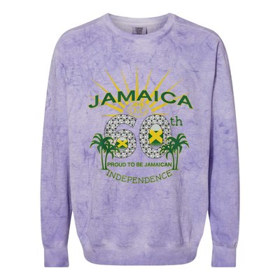 Jamaica 60th Independence Proud To Be Jamaican Colorblast Crewneck Sweatshirt