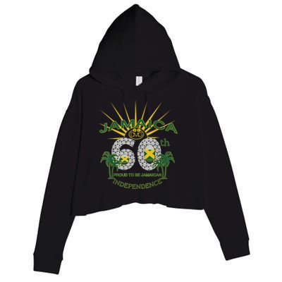 Jamaica 60th Independence Proud To Be Jamaican Crop Fleece Hoodie