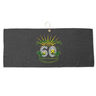 Jamaica 60th Independence Proud To Be Jamaican Large Microfiber Waffle Golf Towel