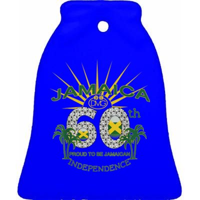 Jamaica 60th Independence Proud To Be Jamaican Ceramic Bell Ornament