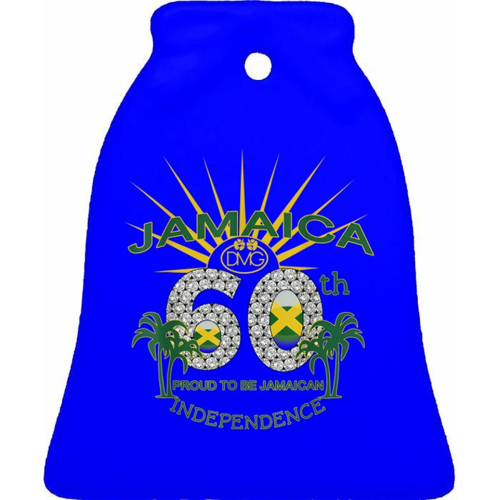 Jamaica 60th Independence Proud To Be Jamaican Ceramic Bell Ornament