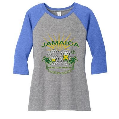 Jamaica 60th Independence Proud To Be Jamaican Women's Tri-Blend 3/4-Sleeve Raglan Shirt