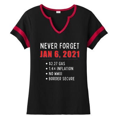 January 6 MAGA Conservative Anti Joe Biden Ladies Halftime Notch Neck Tee