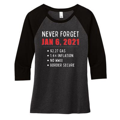 January 6 MAGA Conservative Anti Joe Biden Women's Tri-Blend 3/4-Sleeve Raglan Shirt