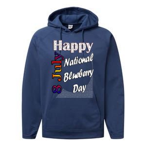 July 8th National Blueberry Day T Fun Idea Gift Performance Fleece Hoodie