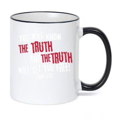 John 8:32 The Truth Will Set You Free 11oz Black Color Changing Mug