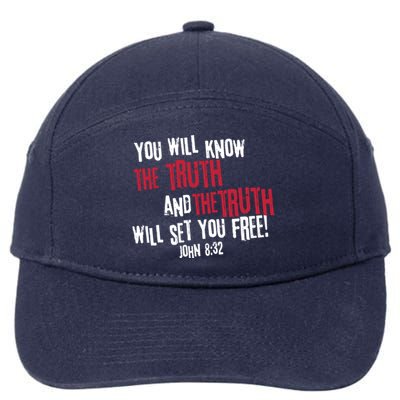 John 8:32 The Truth Will Set You Free 7-Panel Snapback Hat