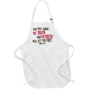 John 8:32 The Truth Will Set You Free Full-Length Apron With Pockets