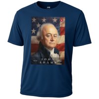 John Adams 2nd President Of The United States Portrait Cooling Performance Crew T-Shirt