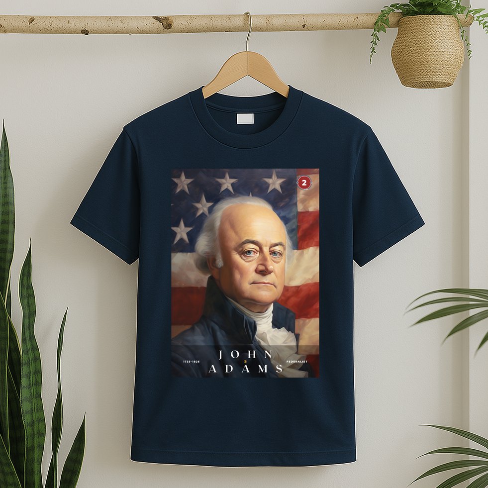 John Adams 2nd President Of The United States Portrait T-Shirt