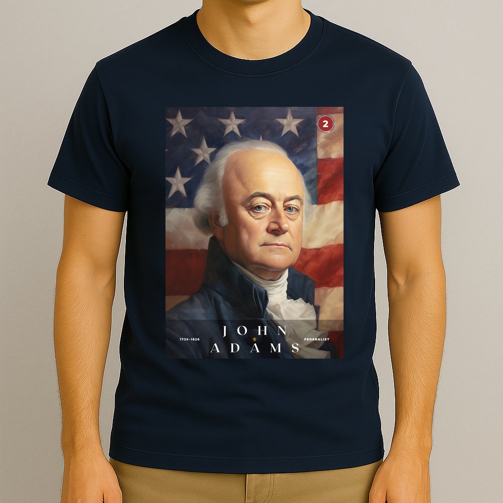 John Adams 2nd President Of The United States Portrait T-Shirt