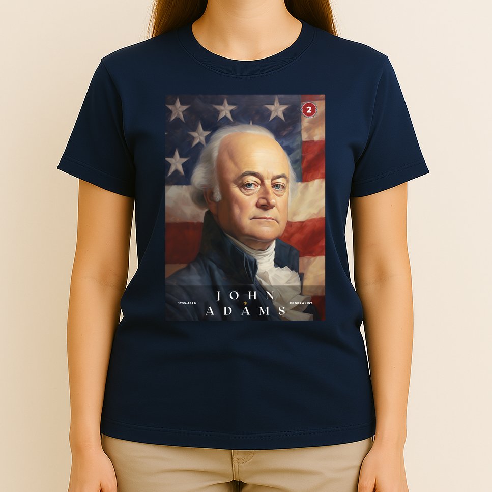 John Adams 2nd President Of The United States Portrait T-Shirt